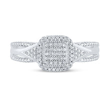 Load image into Gallery viewer, Eternal Love 10kt White Gold Round Diamond Cluster Bridal Wedding Engagement Ring 1/10 Cttw - Alternate view 3 from Splendid Jewellery
