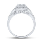 Eternal Love 10kt White Gold Round Diamond Cluster Bridal Wedding Engagement Ring 1/10 Cttw - Alternate view 1 from Splendid Jewellery