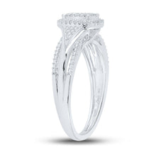 Load image into Gallery viewer, Eternal Love 10kt White Gold Round Diamond Cluster Bridal Wedding Engagement Ring 1/10 Cttw - Splendid Jewellery