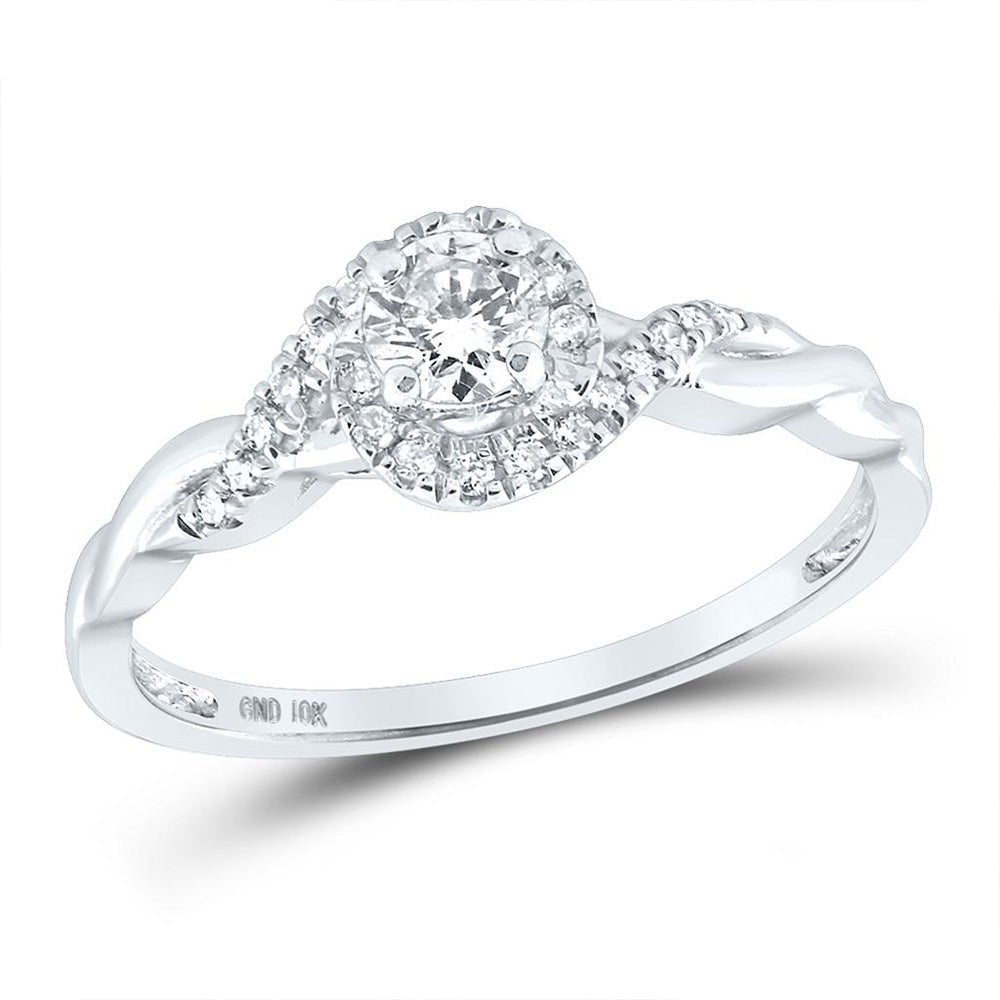 Eternal Love 10kt White Gold Round Diamond Solitaire Bridal Wedding Engagement Ring 1/3 Cttw - Splendid Jewellery