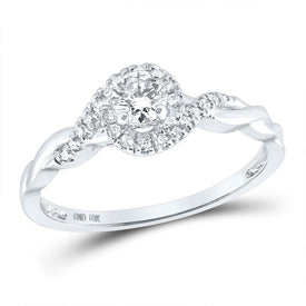 Eternal Love 10kt White Gold Round Diamond Solitaire Bridal Wedding Engagement Ring 1/3 Cttw - Splendid Jewellery