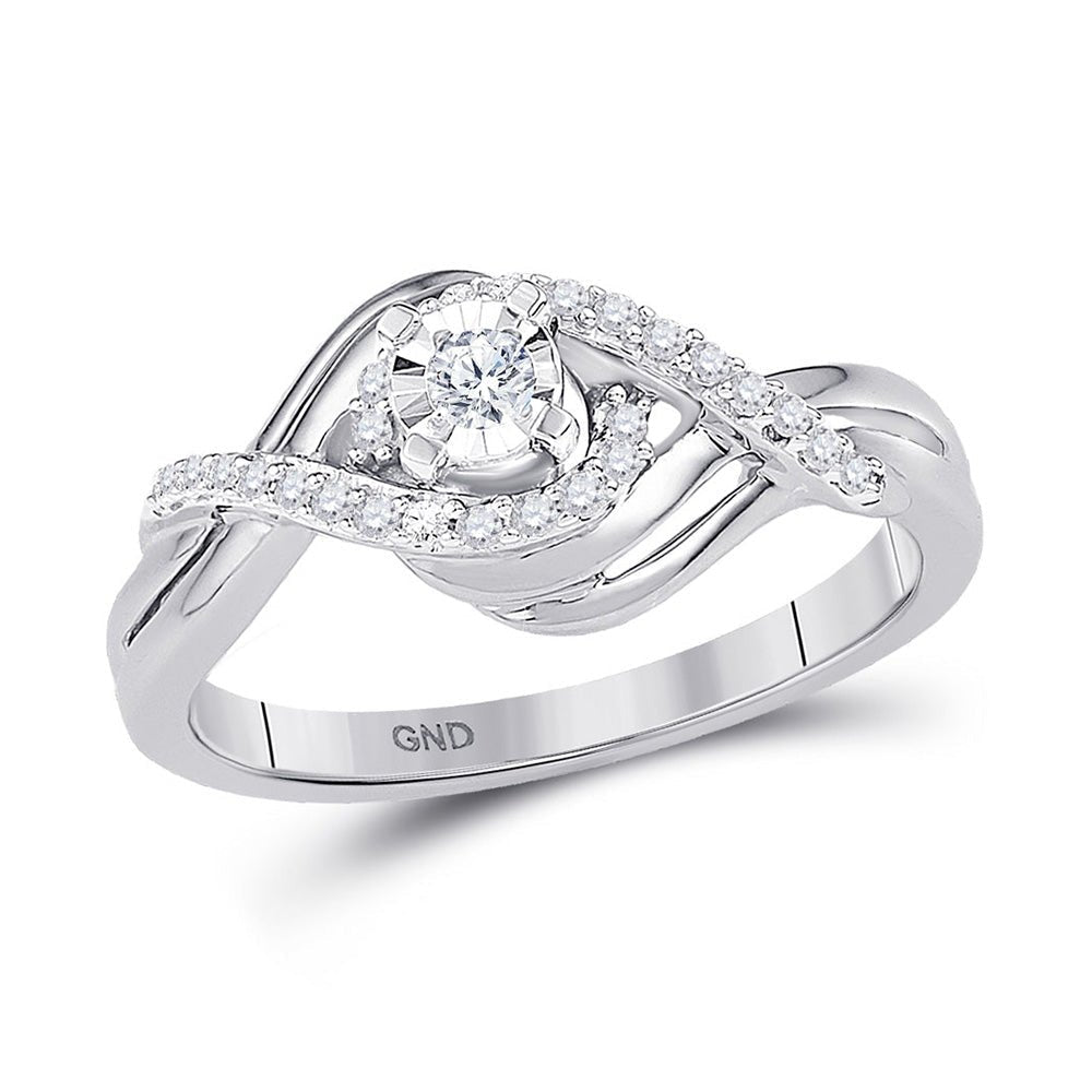 Eternal Love 10kt White Gold Round Diamond Solitaire Bridal Wedding Engagement Ring - Splendid Jewellery
