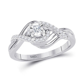 Eternal Love 10kt White Gold Round Diamond Solitaire Bridal Wedding Engagement Ring - Splendid Jewellery