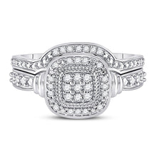 Load image into Gallery viewer, Eternal Love 10kt White Gold Square Diamond Bridal Wedding Ring Set - Splendid Jewellery