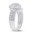 Eternal Love 10kt White Gold Square Diamond Bridal Wedding Ring Set - Alternate view 3 from Splendid Jewellery
