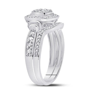 Eternal Love 10kt White Gold Square Diamond Bridal Wedding Ring Set - Splendid Jewellery