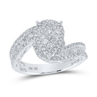 Eternal Love: 10kt White Gold Tear Diamond Bridal Wedding Engagement Ring - Splendid Jewellery