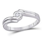 Eternal Love | 10kt White Gold Womens Round Diamond Solitaire Promise Ring 1/20 Cttw | Splendid Jewellery  Top View from Splendid Jewellery