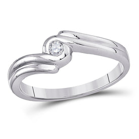 Eternal Love | 10kt White Gold Womens Round Diamond Solitaire Promise Ring 1/20 Cttw | Splendid Jewellery  Top View from Splendid Jewellery