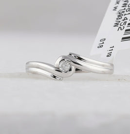 Eternal Love | 10kt White Gold Womens Round Diamond Solitaire Promise Ring 1/20 Cttw | Splendid Jewellery - Splendid Jewellery