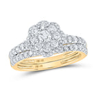 Eternal Love 10kt Yellow Gold Diamond Bridal Wedding Ring Band Set product  Top View from Splendid Jewellery