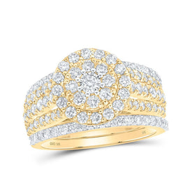 Eternal Love 10kt Yellow Gold Diamond Bridal Wedding Ring Band Set - Splendid Jewellery