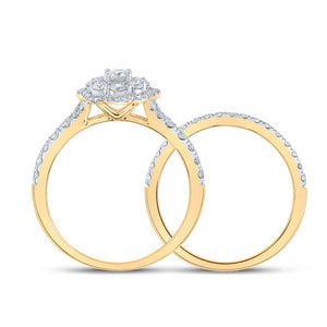 Eternal Love 10kt Yellow Gold Diamond Bridal Wedding Ring Band Set - Splendid Jewellery