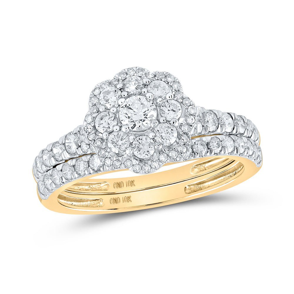 Eternal Love 10kt Yellow Gold Diamond Bridal Wedding Ring Band Set - Splendid Jewellery