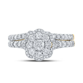 Eternal Love 10kt Yellow Gold Diamond Bridal Wedding Ring Band Set product Top View from Splendid Jewellery