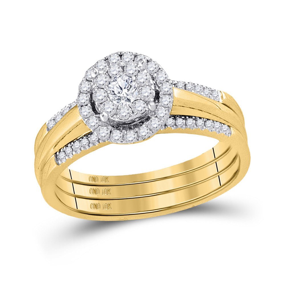 Eternal Love 10kt Yellow Gold Diamond Bridal Wedding Ring Set - Splendid Jewellery