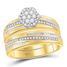 Load image into Gallery viewer, Eternal Love 10kt Yellow Gold Diamond Cluster His and Hers Wedding Set - Splendid Jewellery