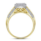Eternal Love 10kt Yellow Gold Diamond Cluster Wedding Ring Set - Splendid Jewellery