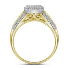 Eternal Love 10kt Yellow Gold Diamond Cluster Wedding Ring Set - Splendid Jewellery