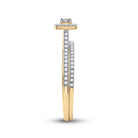 Eternal Love 10kt Yellow Gold Diamond Halo Bridal Wedding Ring Band Set - Splendid Jewellery
