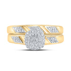 Eternal Love 10kt Yellow Gold Diamond Halo Bridal Wedding Ring Set product Top View from Splendid Jewellery