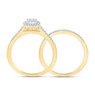 Eternal Love 10kt Yellow Gold Diamond Halo Bridal Wedding Ring Set - Splendid Jewellery