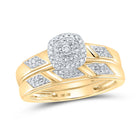 Eternal Love 10kt Yellow Gold Diamond Halo Bridal Wedding Ring Set product  Top View from Splendid Jewellery