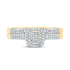 Eternal Love 10kt Yellow Gold Diamond Halo Bridal Wedding Ring Set product Top View from Splendid Jewellery