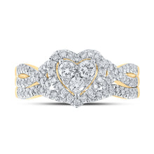 Load image into Gallery viewer, Eternal Love 10kt Yellow Gold Diamond Heart Bridal Wedding Ring Band Set - Splendid Jewellery