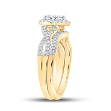 Load image into Gallery viewer, Eternal Love 10kt Yellow Gold Diamond Heart Bridal Wedding Ring Band Set - Splendid Jewellery