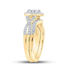 Eternal Love 10kt Yellow Gold Diamond Heart Bridal Wedding Ring Band Set - Splendid Jewellery