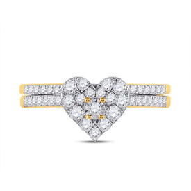 Eternal Love 10kt Yellow Gold Heart Diamond Wedding Ring Set - Splendid Jewellery