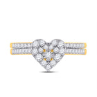 Eternal Love 10kt Yellow Gold Heart Diamond Wedding Ring Set product Top View from Splendid Jewellery