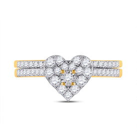 Eternal Love 10kt Yellow Gold Heart Diamond Wedding Ring Set product Top View from Splendid Jewellery