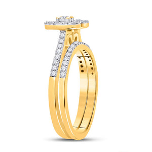 Eternal Love 10kt Yellow Gold Heart Diamond Wedding Ring Set - Splendid Jewellery