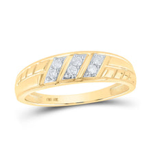 Load image into Gallery viewer, Eternal Love 10kt Yellow Gold His and Hers Diamond Square Wedding Set Side view from the 10Kt Yellow Gold His Hers Round Diamond Square Matching Wedding Set 1 2 Cttwpin214429 collection by Splendid Jewellery