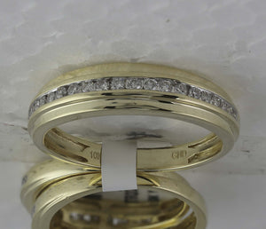 Eternal Love 10kt Yellow Gold His Hers Diamond Halo Wedding Set - Splendid Jewellery