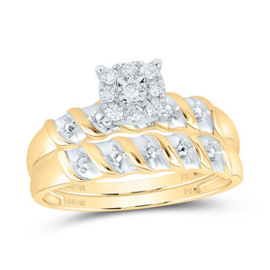 Eternal Love 10kt Yellow Gold His Hers Diamond Solitaire Wedding Set - Splendid Jewellery