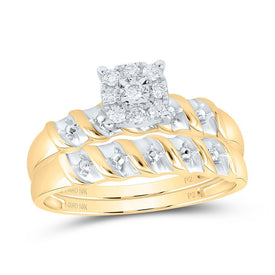 Eternal Love 10kt Yellow Gold His Hers Diamond Solitaire Wedding Set - Splendid Jewellery