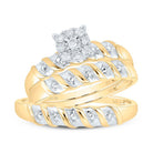 Eternal Love 10kt Yellow Gold His Hers Diamond Solitaire Wedding Set - Splendid Jewellery