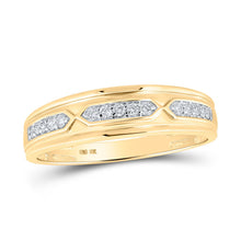 Load image into Gallery viewer, Eternal Love 10kt Yellow Gold His Hers Diamond Square Wedding Set Side view from the 10Kt Yellow Gold His Hers Round Diamond Square Matching Wedding Set 1 2 Cttwpin212747 collection by Splendid Jewellery