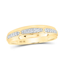 Load image into Gallery viewer, Eternal Love 10kt Yellow Gold His Hers Diamond Square Wedding Set Side view from the 10Kt Yellow Gold His Hers Round Diamond Square Matching Wedding Set 1 2 Cttwpin214709 collection by Splendid Jewellery