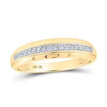 Load image into Gallery viewer, Eternal Love 10kt Yellow Gold His Hers Diamond Square Wedding Set Side view from the 10Kt Yellow Gold His Hers Round Diamond Square Matching Wedding Set 1 2 Cttwpin214720 collection by Splendid Jewellery