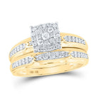 Eternal Love 10kt Yellow Gold His Hers Diamond Square Wedding Set - Splendid Jewellery