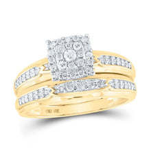Load image into Gallery viewer, Eternal Love 10kt Yellow Gold His Hers Diamond Square Wedding Set - Splendid Jewellery