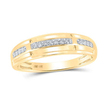 Load image into Gallery viewer, Eternal Love 10kt Yellow Gold His Hers Round Diamond Cluster Matching Wedding Set 1/2 Cttw - Splendid Jewellery