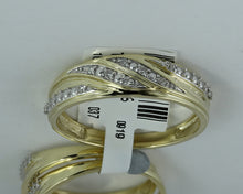 Load image into Gallery viewer, Eternal Love 10kt Yellow Gold His Hers Round Diamond Cluster Matching Wedding Set 1/3 Cttw - Splendid Jewellery