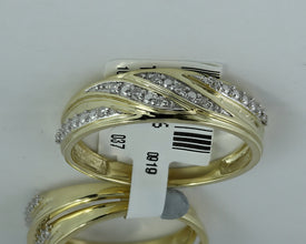 Eternal Love 10kt Yellow Gold His Hers Round Diamond Cluster Matching Wedding Set 1/3 Cttw - Splendid Jewellery