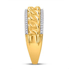 Eternal Love: 10kt Yellow Gold His Hers Round Diamond Cluster Matching Wedding Set 5/8 Cttw - Splendid Jewellery