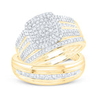 Eternal Love 10kt Yellow Gold His Hers Round Diamond Cluster Matching Wedding Set Top view from the 10Kt Yellow Gold His Hers Round Diamond Cluster Matching Wedding Set 3 4 Cttwpin212137 collection by Splendid Jewellery